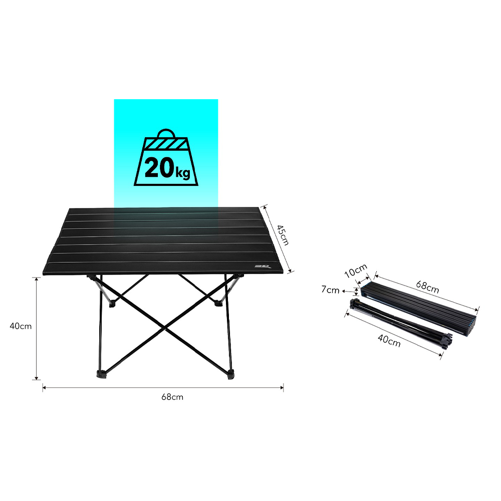 3D Aluminium Folding Table 68X46.5cm