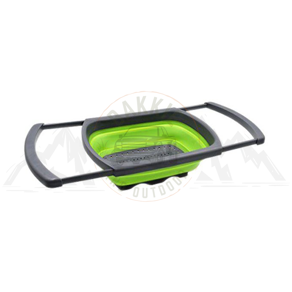 Drain Basket Collapsible Rectangular Green