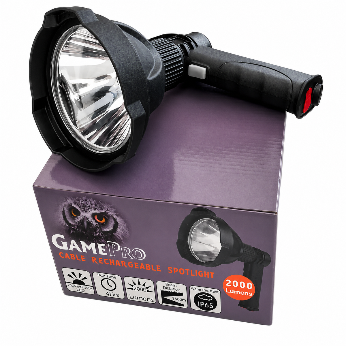 Gamepro Eagle 12V 2000Lumen Rechargeable Spotlight