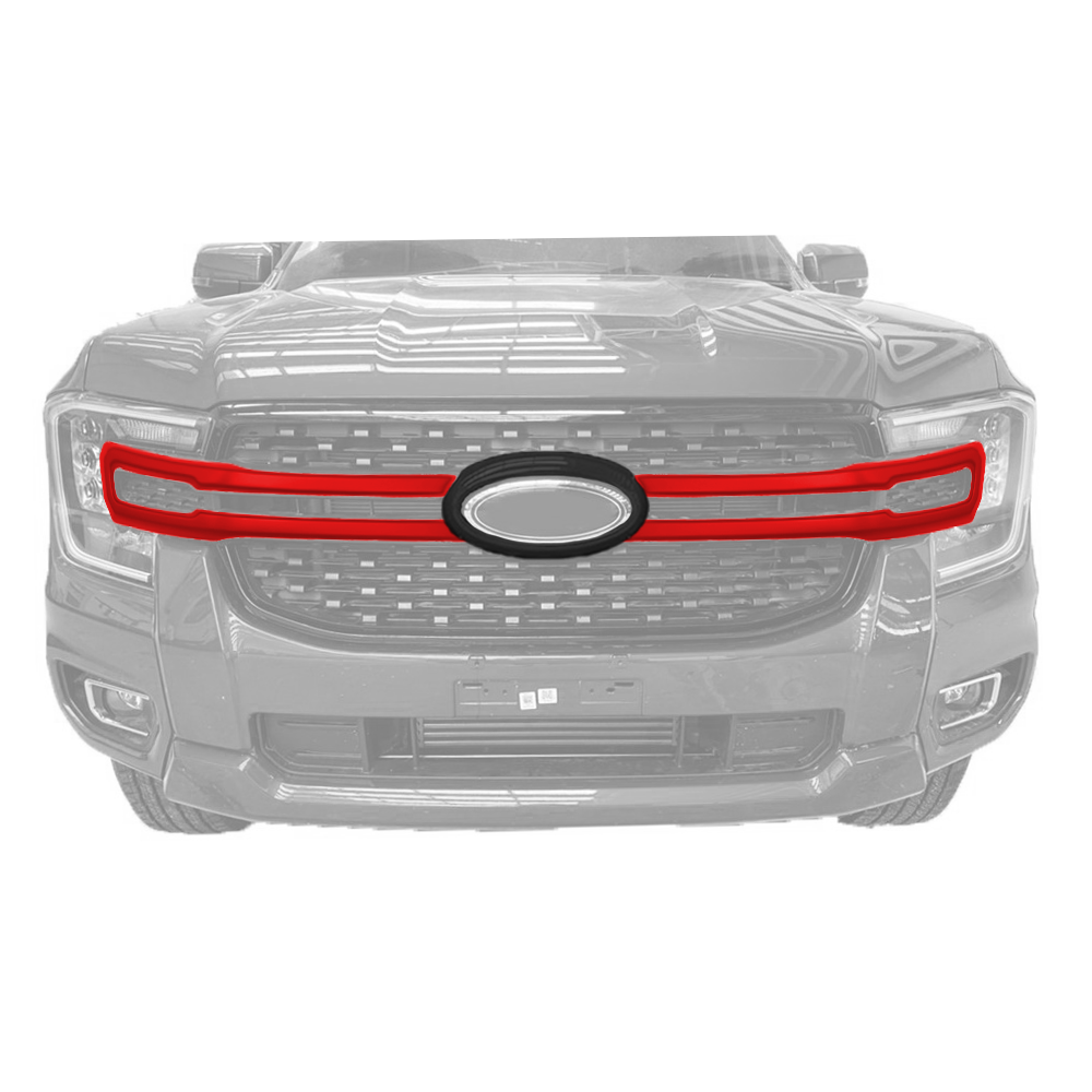 Ranger 2022+ Front Grill Trim Red with M/B XLT