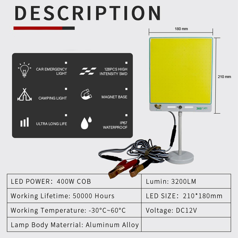 Magnetic Outdoor Light 12V 47W