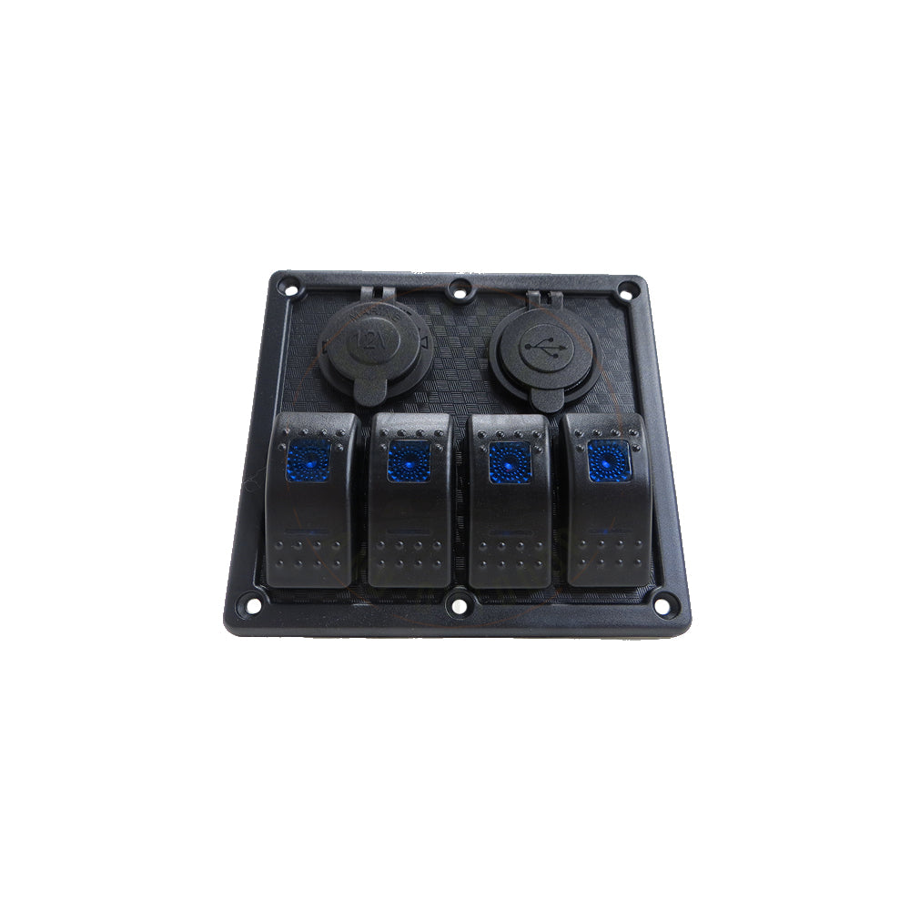 4 Way Switch Panel Single Blue LED Socket 3.1A