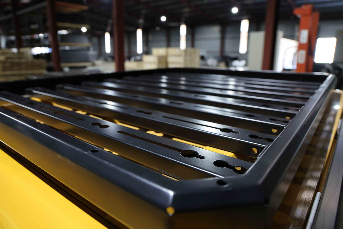CanoPeak roof rack installed on a canopy; cab-specific dimensions to be confirmed