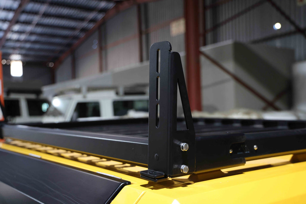 CanoPeak awning bracket fitted beside a roof rack