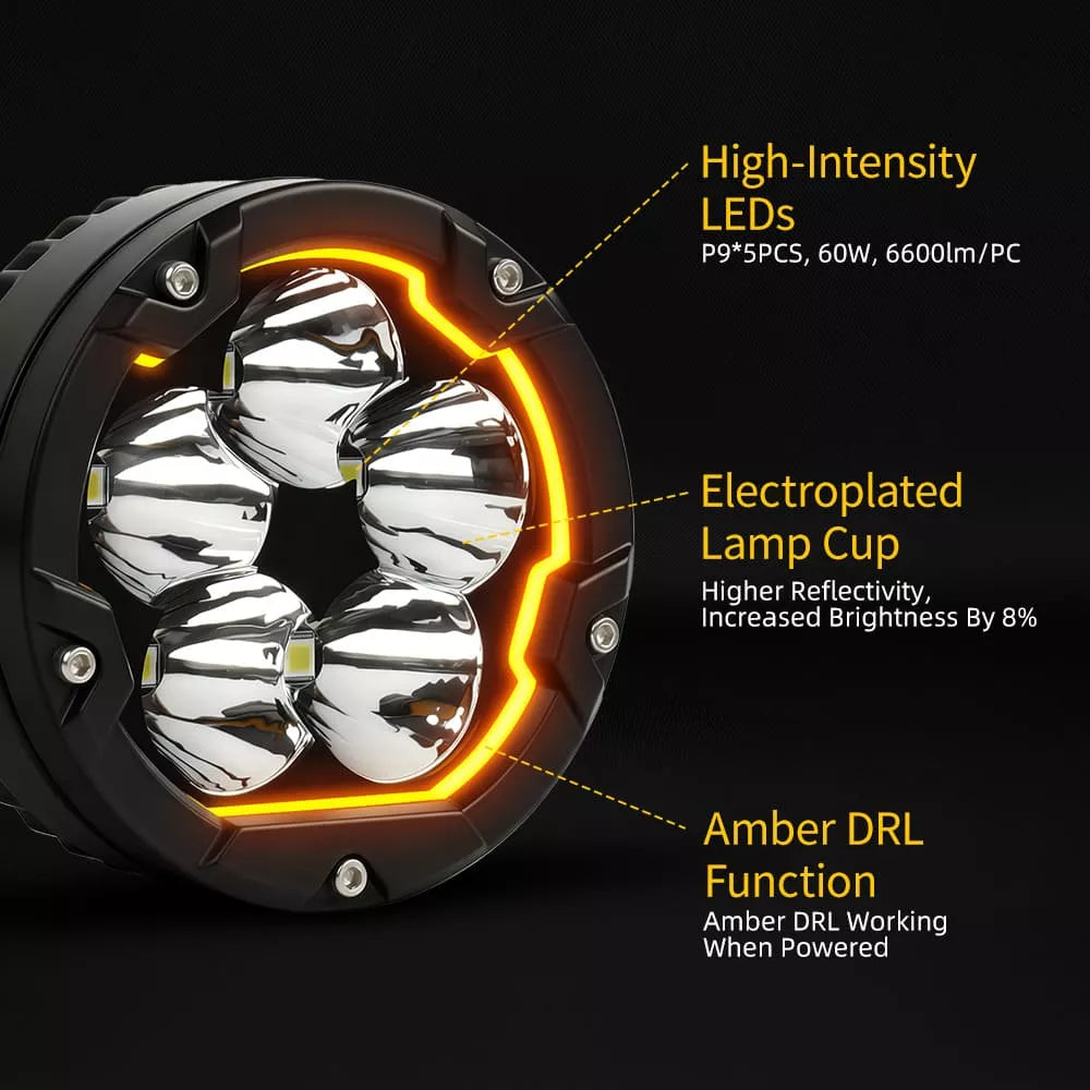 Sprite LED Spotlights with Amber DRL